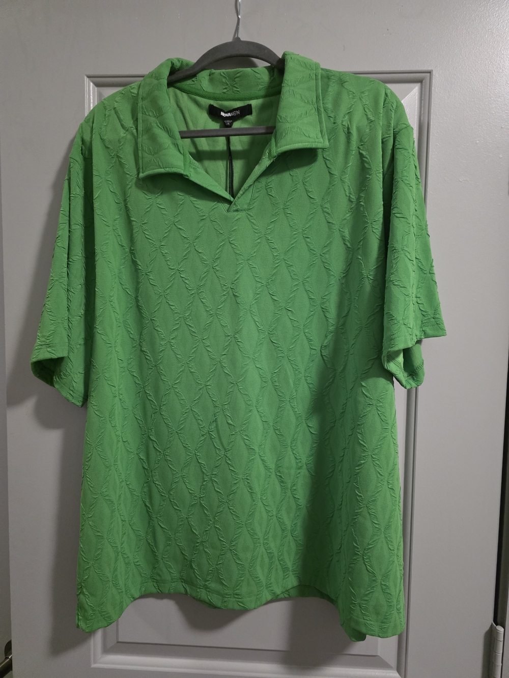 Fashion Nova Bright Green Textured Short-Sleeve Polo